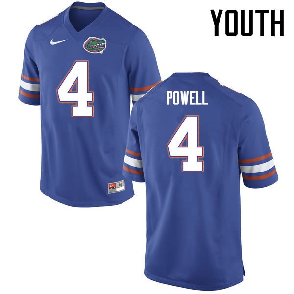 Youth NCAA Florida Gators Brandon Powell #4 Stitched Authentic Nike Blue College Football Jersey JUY1365OQ